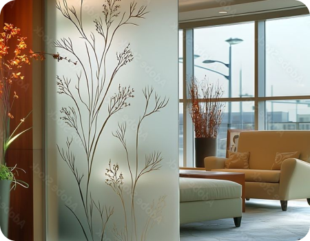 Sand Blasted Design Mirror